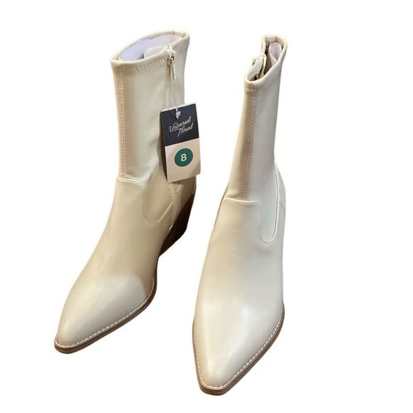 Universal Thread Women's Mid Calf Chunky Heel Boots Leather Memory Foam Size 8 - Picture 12 of 13